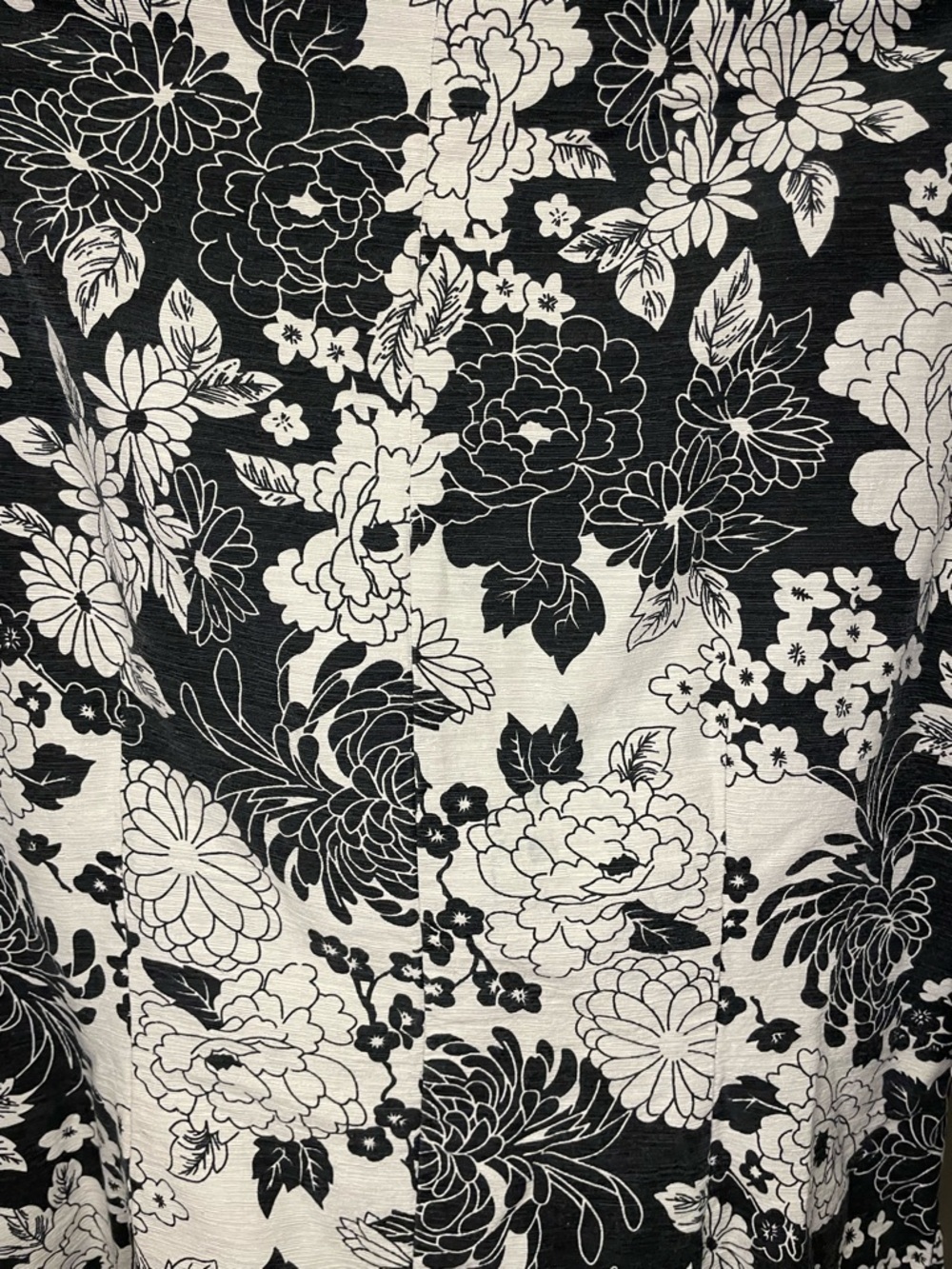 Vintage Y2K Silk Saint Tropez West Black & White Floral Kimono Style Tunic - Picture 11 of 14